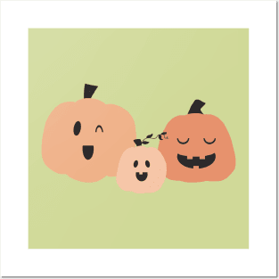 3 little pumpkins - variation 2 Posters and Art